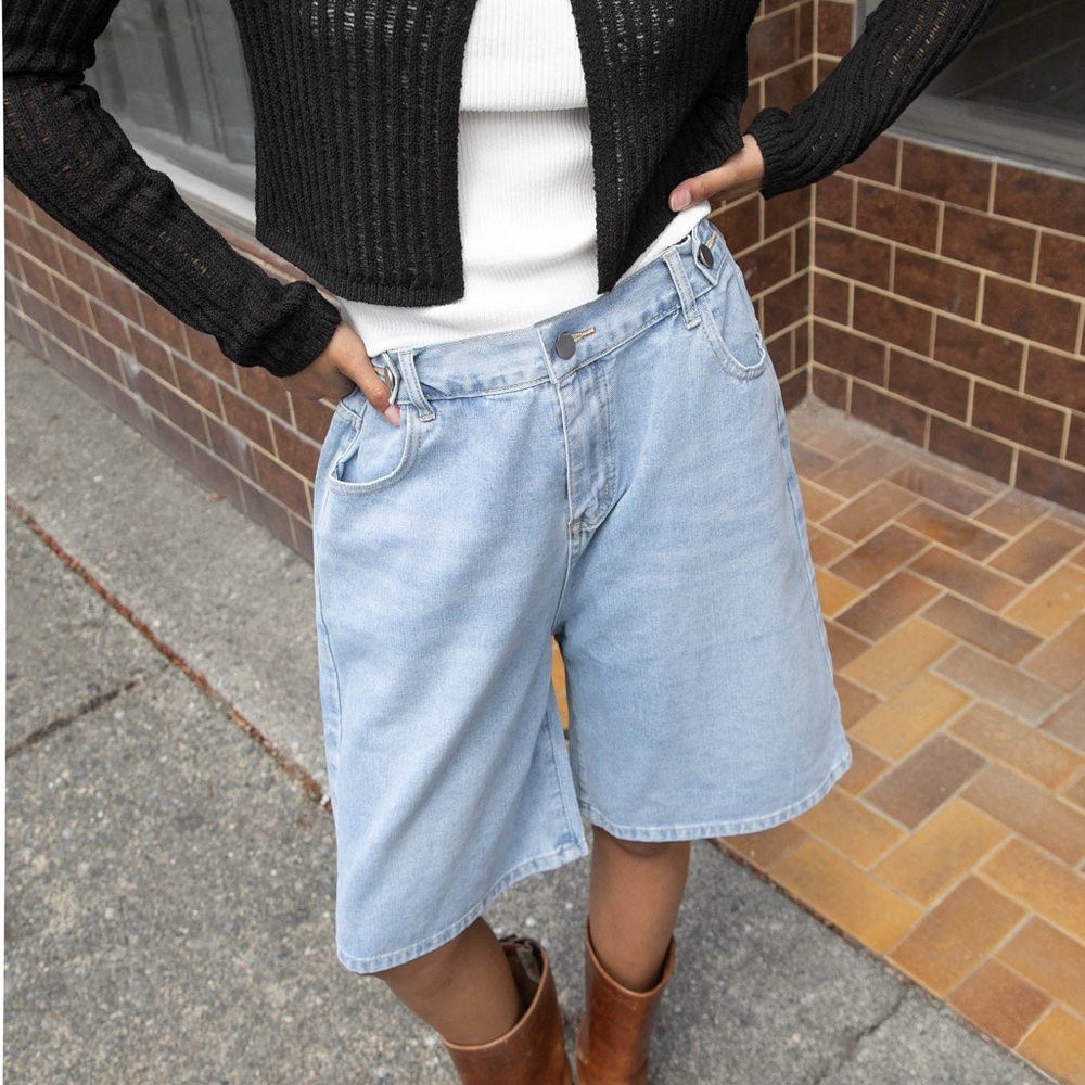NWT OAK + FORT Blue Jean Shorts